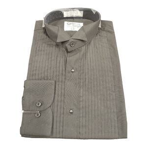 MEN'S HENRY SEGAL BLACK WING COLLAR TUXEDO SHIRT. HS8-8000